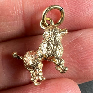 9K Yellow Gold Poodle Dog Charm Pendant