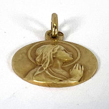 Load image into Gallery viewer, Antique French 18K Yellow Gold Virgin Mary Religious Pendant Medal

