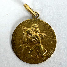 Load image into Gallery viewer, French Tairac Saint Christopher 18K Yellow Gold Religious Travel Medal Pendant
