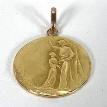 Load image into Gallery viewer, Antique French Ovide Yencesse Angel 18 Karat Yellow Gold Medal Pendant

