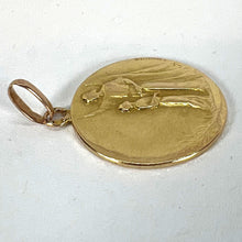Load image into Gallery viewer, Antique French Ovide Yencesse Angel 18 Karat Yellow Gold Medal Pendant
