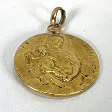 Load image into Gallery viewer, Dropsy Sacred Heart Virgin Mary Madonna Carmeli 18K Yellow Gold Medal Pendant
