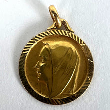 Load image into Gallery viewer, Vintage French 18K Yellow Gold Virgin Mary Religious Pendant Medal

