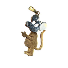 Load image into Gallery viewer, Vintage Mouse Yellow Gold Plated Charm Pendant
