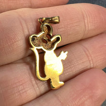 Load image into Gallery viewer, Vintage Mouse Yellow Gold Plated Charm Pendant
