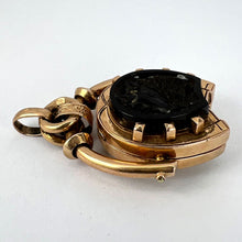 Load image into Gallery viewer, Horseshoe Onyx Horse Cameo 18K Rose Gold Pendant Locket
