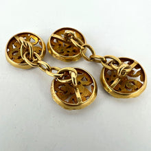 Load image into Gallery viewer, Art Nouveau French Mistletoe Leaves 18K Yellow Gold Cufflinks
