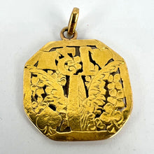 Load image into Gallery viewer, Good Luck 13 Hermes Wheel Cards Clover 18K Yellow Gold Lucky Charm Pendant
