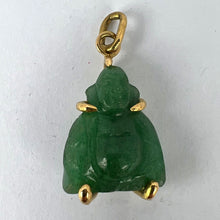 Load image into Gallery viewer, Buddha 18K Yellow Gold Aventurine Quartz Charm Pendant
