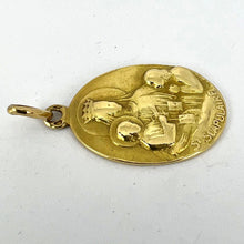 Load image into Gallery viewer, French St Scapulaire Madonna Jesus Sacred Heart 18K Yellow Gold Medal Pendant

