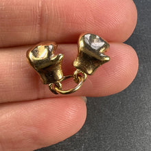 Load image into Gallery viewer, Vintage Boxing Gloves Yellow Gold Plated Charm Pendant
