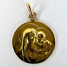 Load image into Gallery viewer, Antique French Madonna and Child 18K Yellow Gold Medal Pendant
