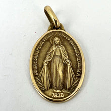 Load image into Gallery viewer, French Augis 18K Yellow Gold Virgin Mary Miraculous Medal Charm Pendant
