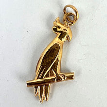 Load image into Gallery viewer, French 18K Yellow Gold Parrot Bird on Perch Charm Pendant

