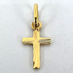 Italian 18K Yellow Gold Cross Pendant