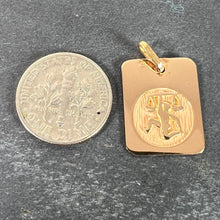 Load image into Gallery viewer, French Libra Starsign Zodiac 18K Yellow Gold Charm Medal Pendant
