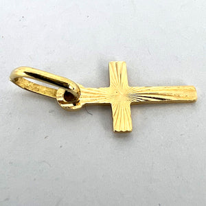 Italian 18K Yellow Gold Cross Pendant