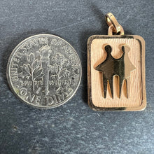 Load image into Gallery viewer, French Gemini Starsign Zodiac 18K Yellow Gold Charm Medal Pendant
