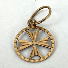 Load image into Gallery viewer, Italian Maltese Cross 9K Yellow Gold Charm Pendant
