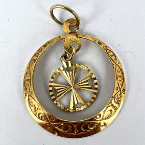Maltese Cross 9K Yellow Gold Dangle Charm Pendant