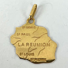 Load image into Gallery viewer, French La Reunion Island Map 18 Karat Yellow Gold Charm Pendant
