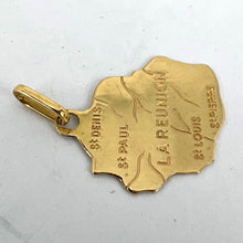 Load image into Gallery viewer, French La Reunion Island Map 18 Karat Yellow Gold Charm Pendant
