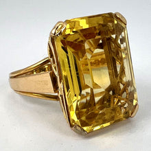 Load image into Gallery viewer, 18.87 Carat Citrine 18 Karat Yellow Gold Retro Cocktail Ring
