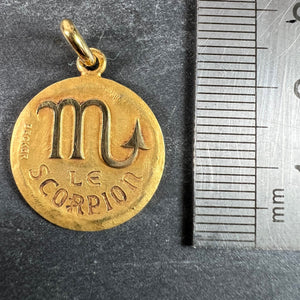 Becker French Zodiac Scorpio Starsign 18K Yellow Gold Charm Pendant