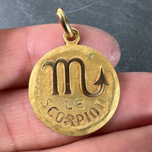 Load image into Gallery viewer, Becker French Zodiac Scorpio Starsign 18K Yellow Gold Charm Pendant
