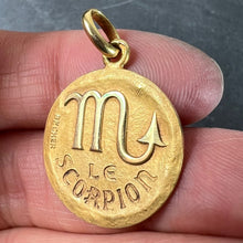 Load image into Gallery viewer, Becker French Zodiac Scorpio Starsign 18K Yellow Gold Charm Pendant
