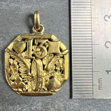 Load image into Gallery viewer, Good Luck 13 Hermes Wheel Cards Clover 18K Yellow Gold Lucky Charm Pendant
