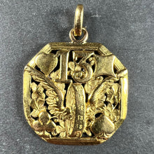 Load image into Gallery viewer, Good Luck 13 Hermes Wheel Cards Clover 18K Yellow Gold Lucky Charm Pendant
