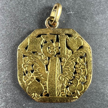 Load image into Gallery viewer, Good Luck 13 Hermes Wheel Cards Clover 18K Yellow Gold Lucky Charm Pendant
