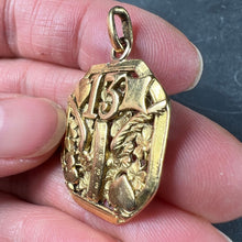 Load image into Gallery viewer, Good Luck 13 Hermes Wheel Cards Clover 18K Yellow Gold Lucky Charm Pendant
