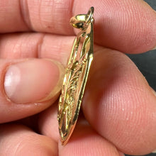 Load image into Gallery viewer, Good Luck 13 Hermes Wheel Cards Clover 18K Yellow Gold Lucky Charm Pendant
