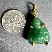 Load image into Gallery viewer, Buddha 18K Yellow Gold Aventurine Quartz Charm Pendant
