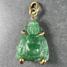 Load image into Gallery viewer, Buddha 18K Yellow Gold Aventurine Quartz Charm Pendant
