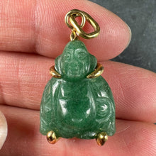 Load image into Gallery viewer, Buddha 18K Yellow Gold Aventurine Quartz Charm Pendant
