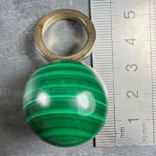 Load image into Gallery viewer, Malachite Sphere 18 Karat Yellow Gold Ring Pendant
