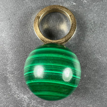 Load image into Gallery viewer, Malachite Sphere 18 Karat Yellow Gold Ring Pendant
