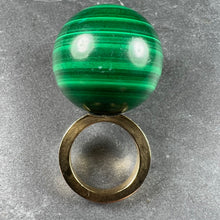 Load image into Gallery viewer, Malachite Sphere 18 Karat Yellow Gold Ring Pendant
