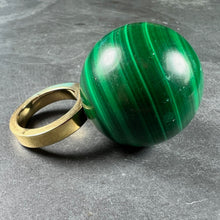 Load image into Gallery viewer, Malachite Sphere 18 Karat Yellow Gold Ring Pendant
