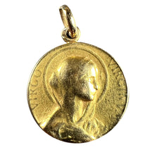 Load image into Gallery viewer, French 18K Yellow Gold Virgin Mary Virgo Virginum Medal Pendant
