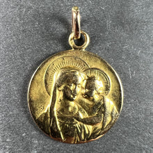 Load image into Gallery viewer, Antique French Madonna and Child 18K Yellow Gold Medal Pendant
