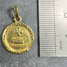 Load image into Gallery viewer, Augis French Plus Qu’Hier More Than Yesterday 18K Yellow Gold Love Medal Pendant

