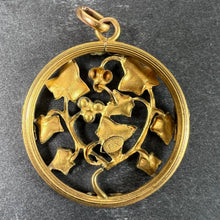 Load image into Gallery viewer, French Ivy Leaves Rolled 18K Yellow Rose White Gold Seed Pearl Charm Pendant
