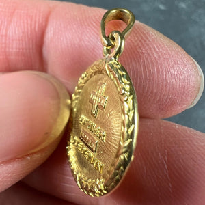 Augis French Plus Qu’Hier More Than Yesterday 18K Yellow Gold Love Medal Pendant