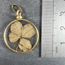 Load image into Gallery viewer, Vintage French Lucky Four Leaf Clover Shamrock 18K Yellow Gold Good Luck Charm Pendant
