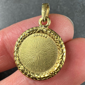 Augis French Plus Qu’Hier More Than Yesterday 18K Yellow Gold Love Medal Pendant