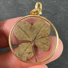 Load image into Gallery viewer, Vintage French Lucky Four Leaf Clover Shamrock 18K Yellow Gold Good Luck Charm Pendant
